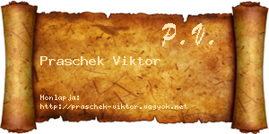 Praschek Viktor névjegykártya